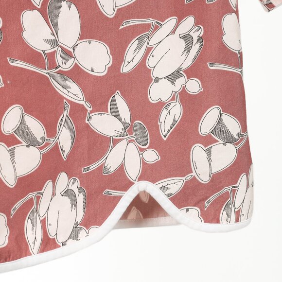 Marni Mauve Cotton & Silk Floral-Print Asymmetrical Top - Picture 5 of 10